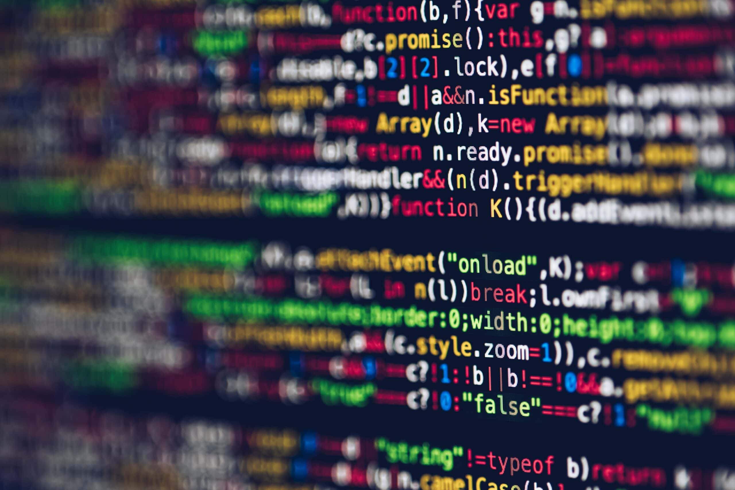 Up close of code as one researches how long to learn coding